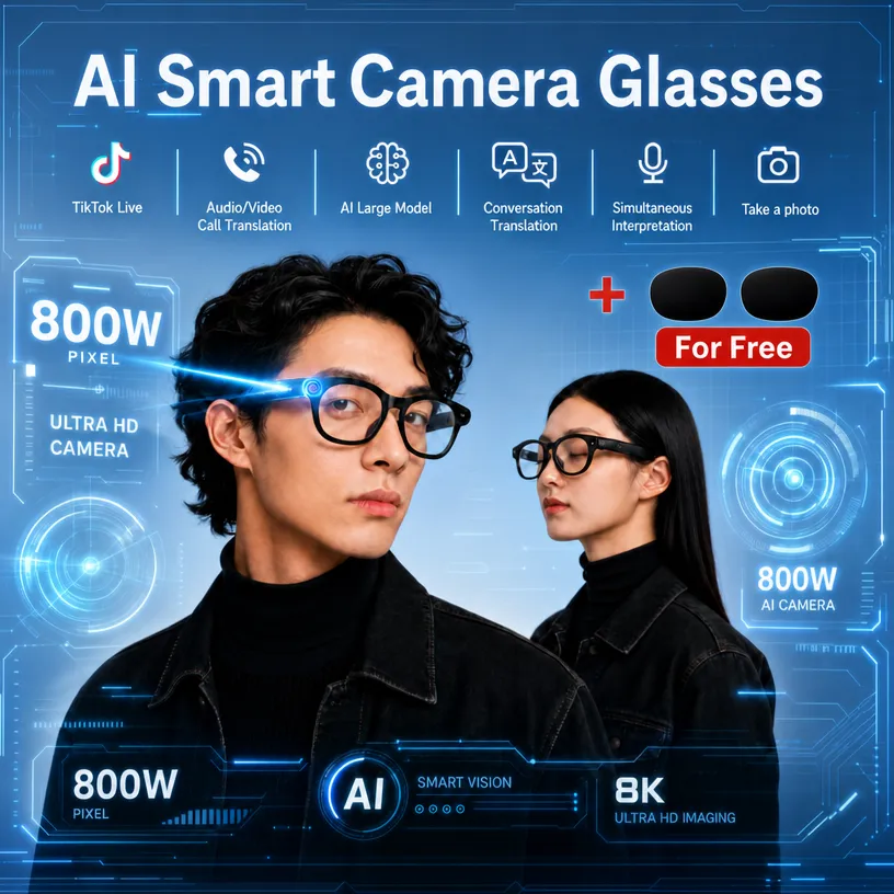 AI Smart Shooting Glasses, Sup - Audio Music Free Online ulasan dan harga