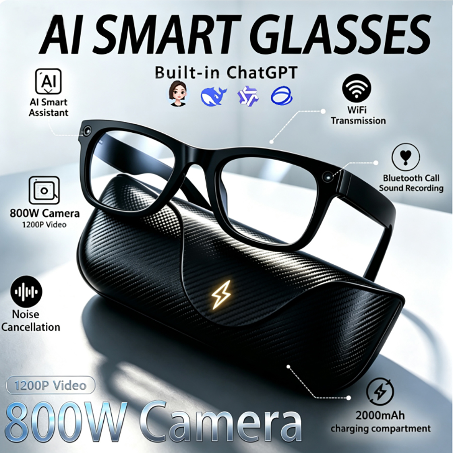 MT5-mini Smart Glasses 800W HD - Audio Music Free Online ulasan dan harga