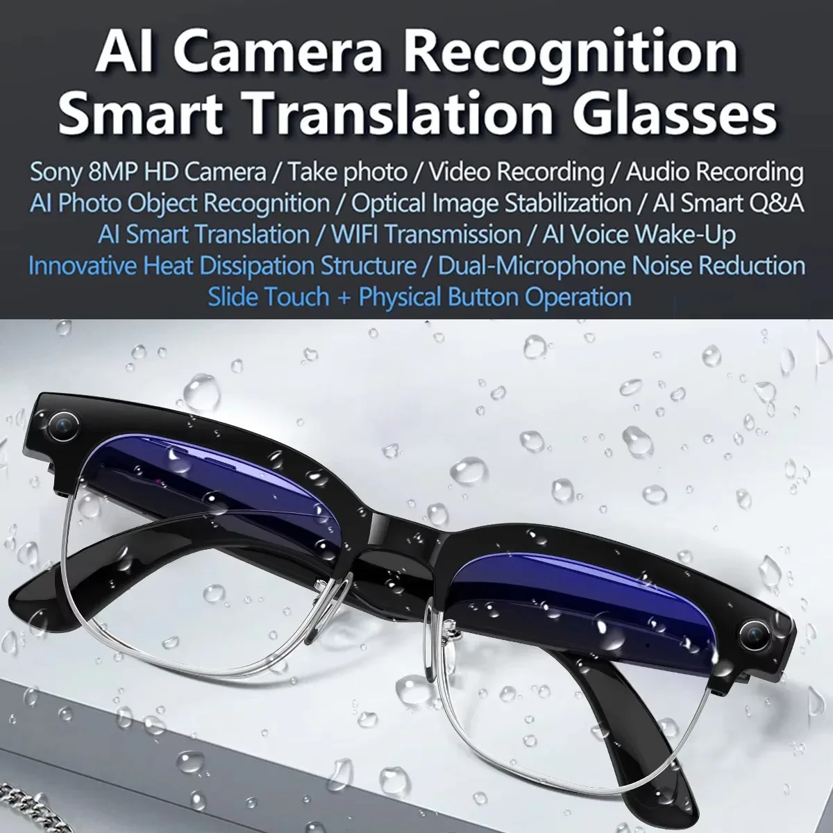 AI Smart Translation Glasses w - Audio Music Videos ulasan dan harga