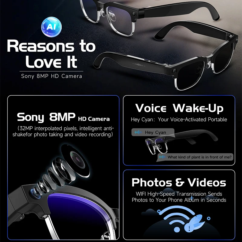 W630 Smart Glasses 800W HD Cam - Audio Music Videos ulasan dan harga